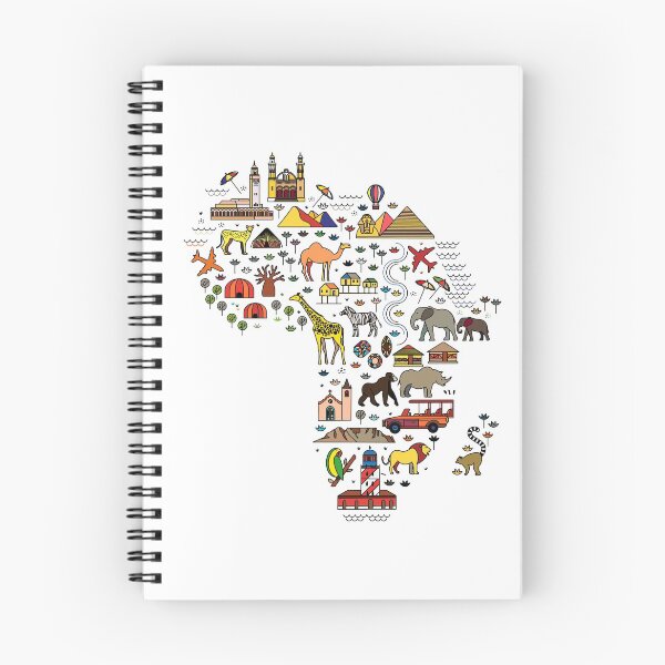 Artikelvorschau, Cartoon-Karte von Afrika. Afrika-Reiseführer. Reiseposter mit Tieren und Sehenswürdigkeiten. entworfen und verkauft von Moloko88.