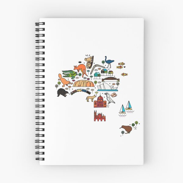 Item preview, Cartoon map of Australia. Australia travel guide.  Travel Poster with animals and sightseeing attractions.  designed and sold by Moloko88.