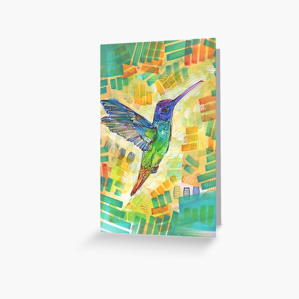 Golden-tailed Sapphire Hummingbird Painting - 2016 Greeting Card