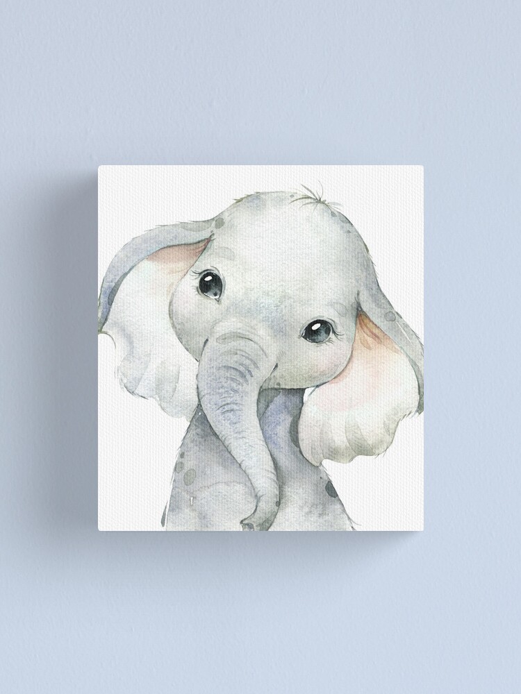 "Baby Elephant" Canvas Print by vibesofcolor Redbubble