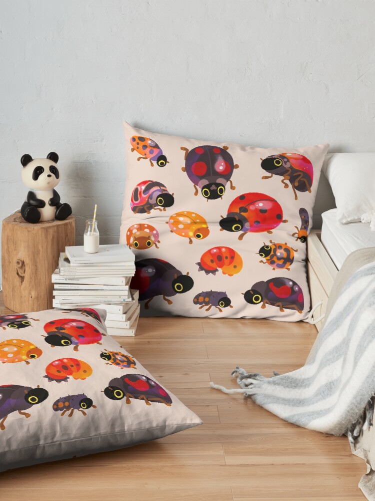 Alternate view of Lady beetles Floor Pillow