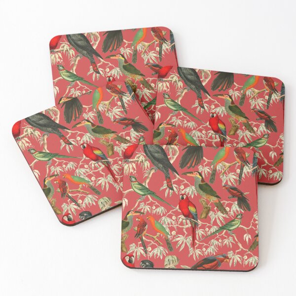 Item preview, Vibrant Bird Pattern for a Tropical-Inspired Look - pink designed and sold by CharlieCreates.