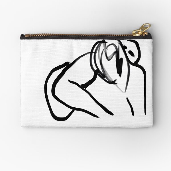 The Kiss -(010515)- Digital art: iPad/Zen Brush App Zipper Pouch