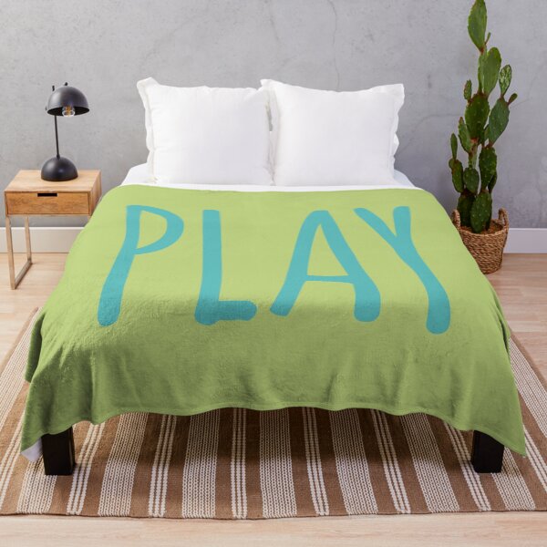 Item preview, PLAY. A reminder to play for adults, or a cheerful addition to the kids' playroom or nursery. Also great for musicians and actors. In pale lime green and turquoise designed and sold by kierkegaard.