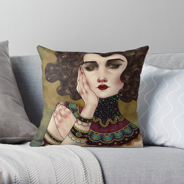 Klimt Muses 5 Throw Pillow