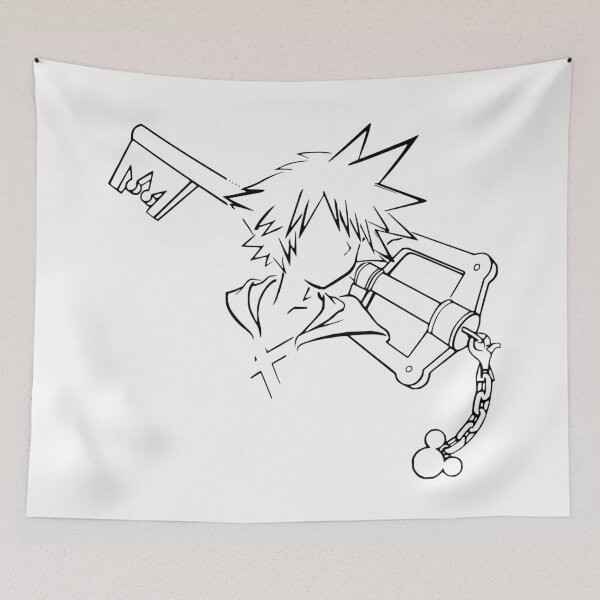 Item preview, Sora/keyblade lineart black designed and sold by picapickup.
