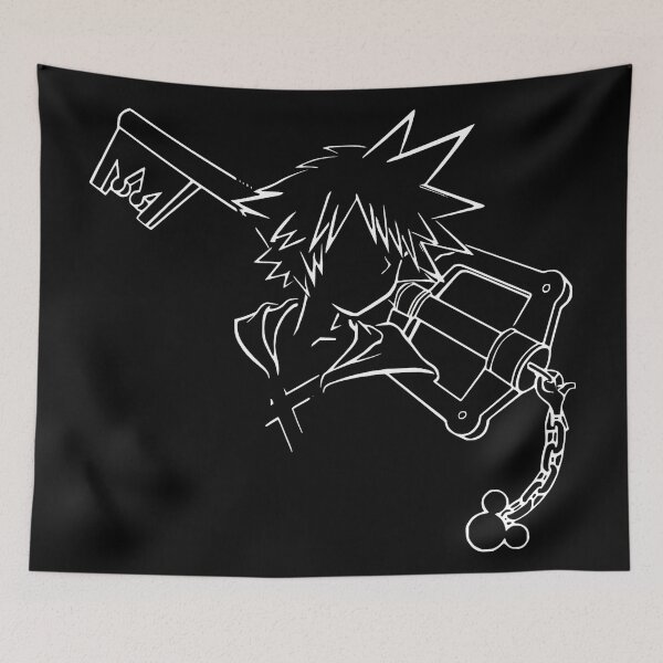 Item preview, Sora/keyblade lineart white designed and sold by picapickup.