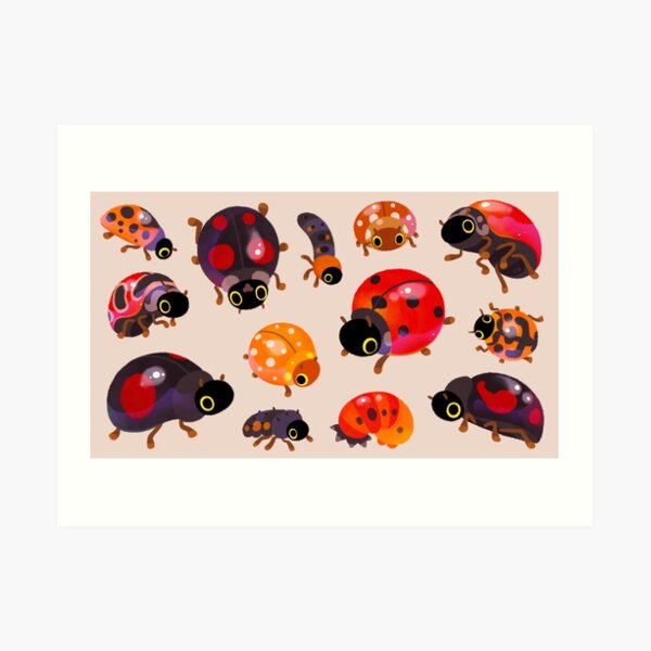 Lady beetles Art Print