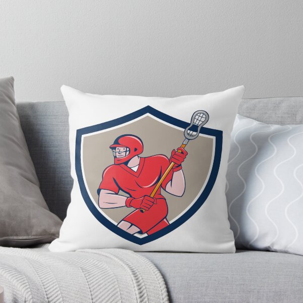 Item preview, Lacrosse Player Crosse Stick Running Shield Cartoon designed and sold by patrimonio.