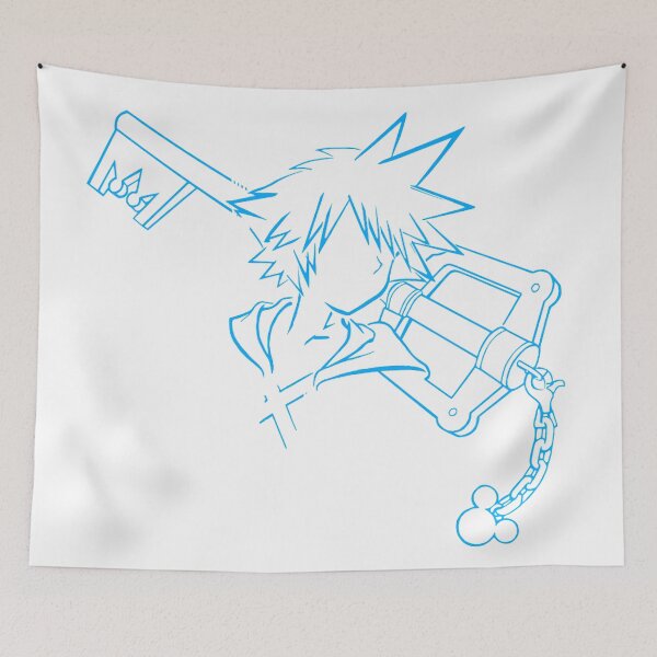 Item preview, Sora/keyblade lineart light blue designed and sold by picapickup.