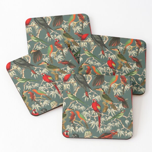 Item preview, Colorful Parrot and Tropical Bird Print - green designed and sold by CharlieCreates.