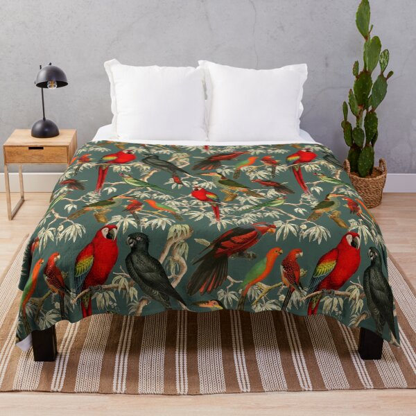 Item preview, Colorful Parrot and Tropical Bird Print - green designed and sold by CharlieCreates.