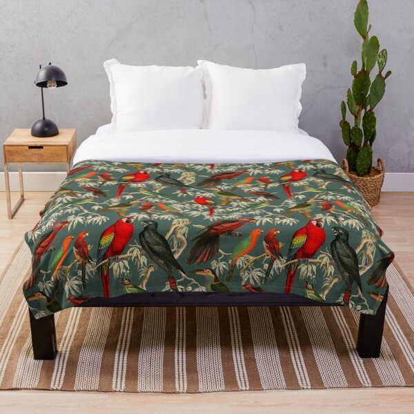 Item preview, Colorful Parrot and Tropical Bird Print - green designed and sold by CharlieCreates.