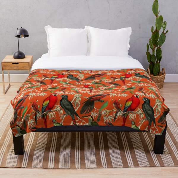 Item preview, Vibrant Bird Pattern for a Tropical-Inspired Look - Orange designed and sold by CharlieCreates.