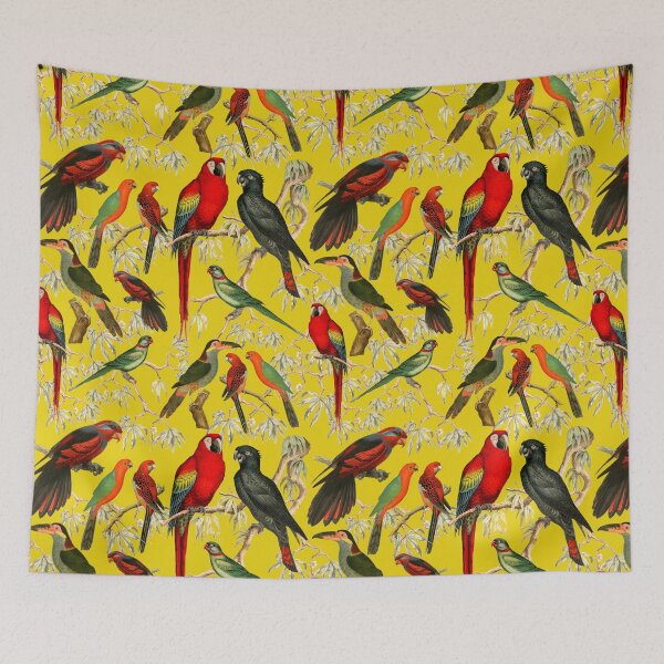 Item preview, Eye-Catching Tropical Bird Pattern - Yellow designed and sold by CharlieCreates.