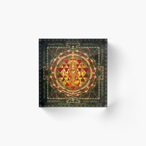 Shri Yantra- Maha Lakshmi Ashtakam- Abundance Acrylic Block