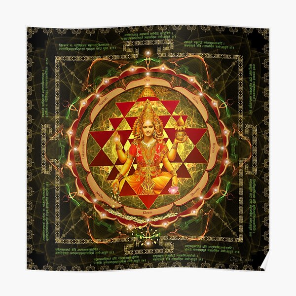 Shri Yantra- Maha Lakshmi Ashtakam- Abundancia Póster