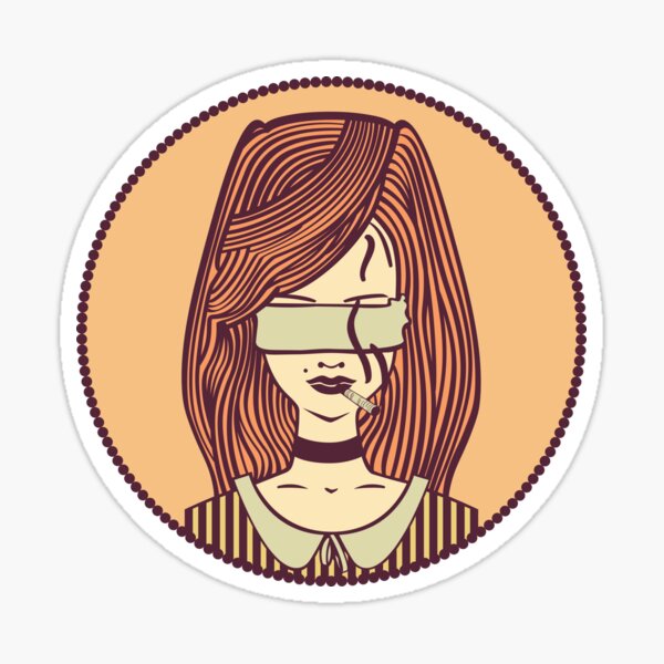 Blindfolded woman Sticker for Sale by artwork-ty