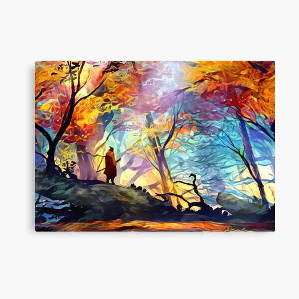A Wolf in the Colorful Forest Canvas Print