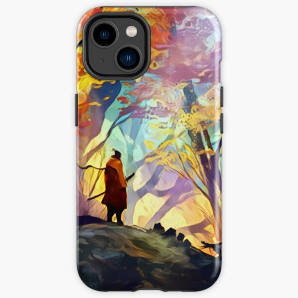 Un loup dans la forêt colorée Coque antichoc iPhone