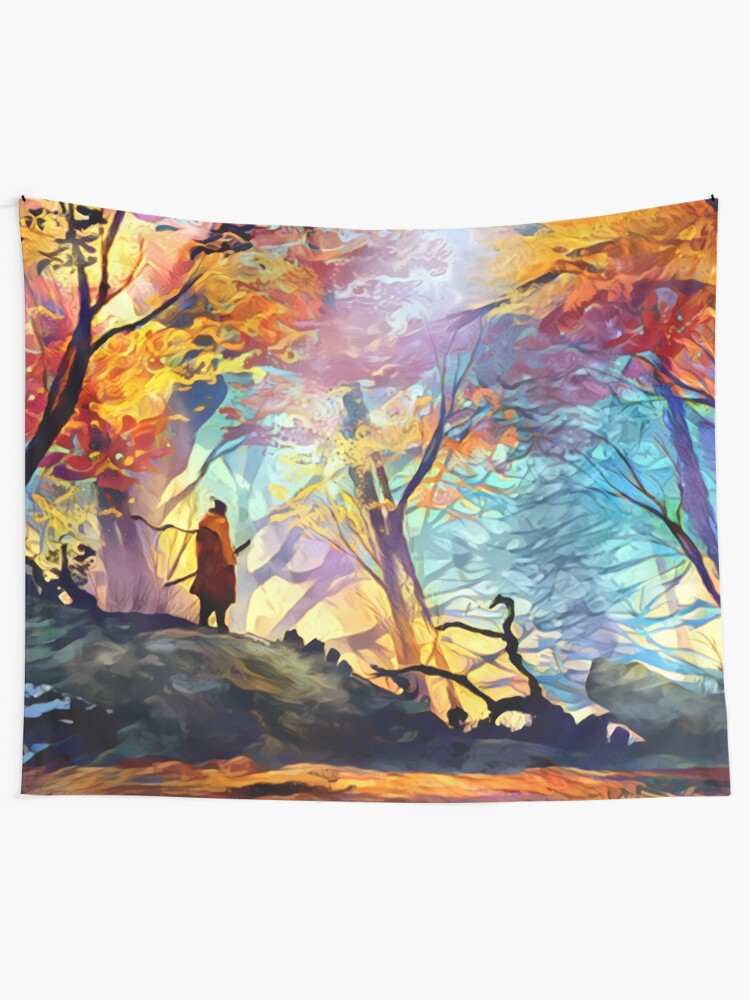 Alternate view of A Wolf in the Colorful Forest Tapestry