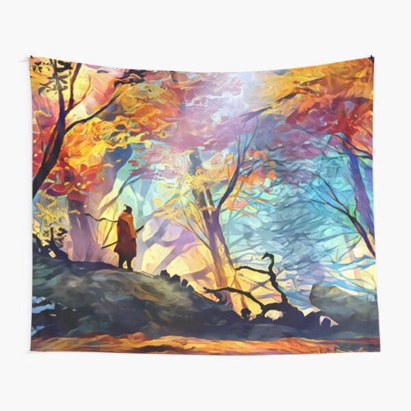 A Wolf in the Colorful Forest Tapestry