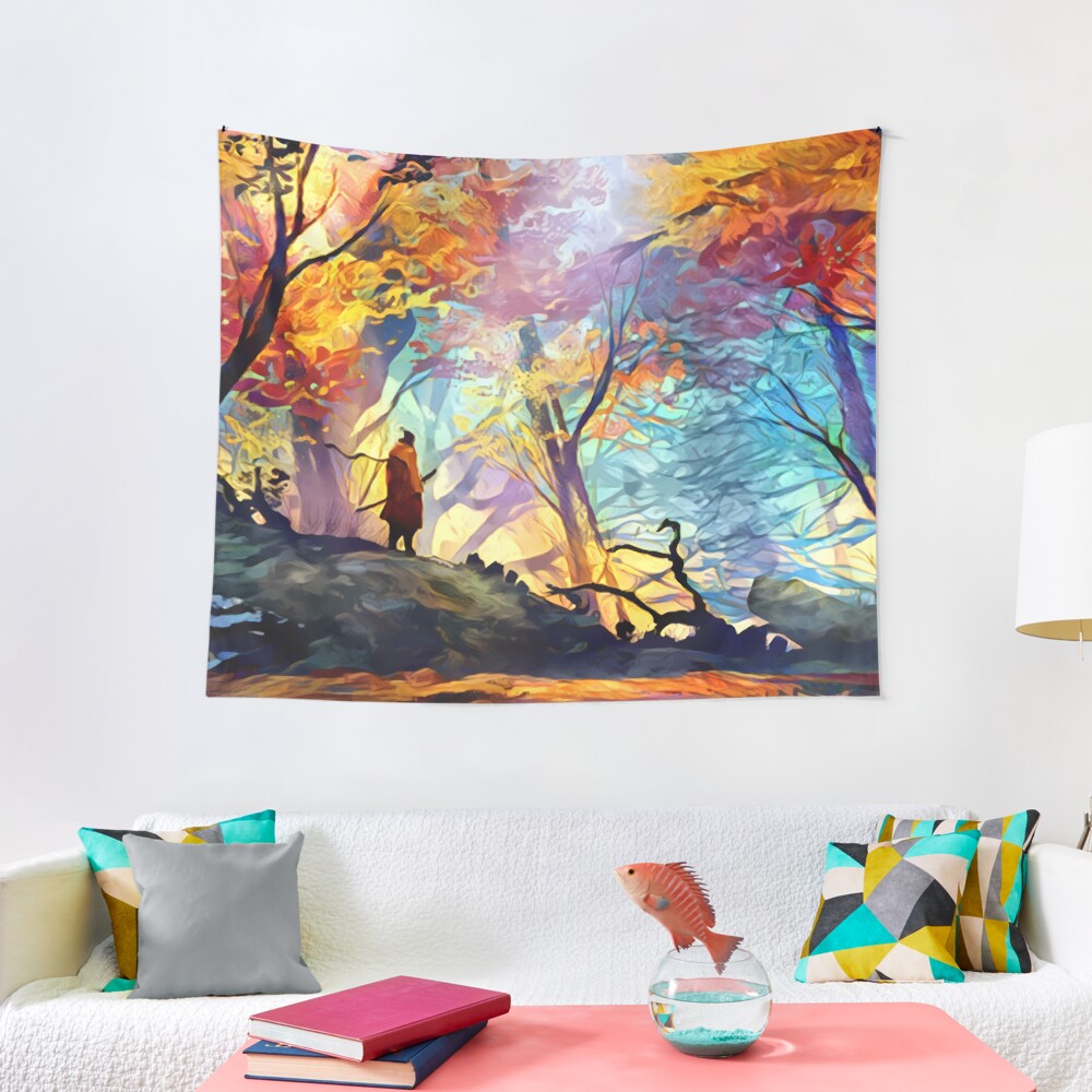 A Wolf in the Colorful Forest Tapestry