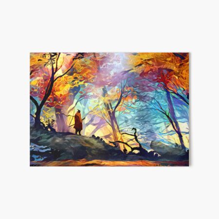 A Wolf in the Colorful Forest Art Board Print