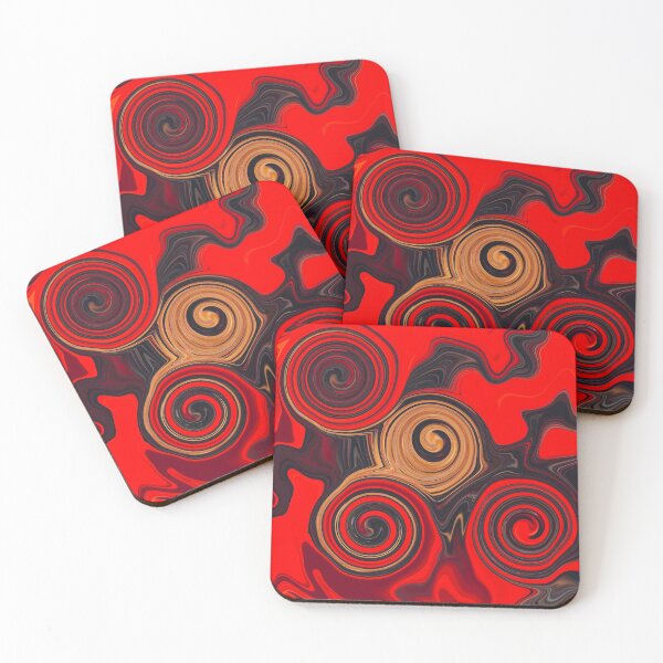Item preview, Abstract Fluid Painting Marble Pattern Red Black designed and sold by Patricia Piotrak.