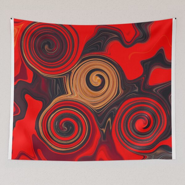 Item preview, Abstract Fluid Painting Marble Pattern Red Black designed and sold by Patricia Piotrak.
