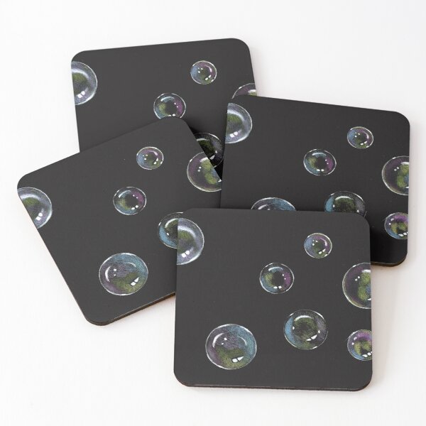 Item preview, Bubbles on Black, Colour Pencil Art, Soap Bubbles, Reflections designed and sold by JoyfulWhimsy.
