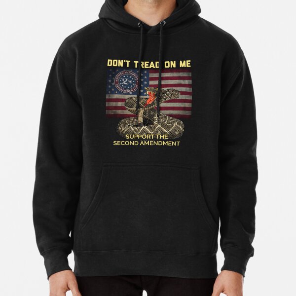 Dont Tread On Me Second Amendment American Flag Graphic Design Pullover Hoodie For Sale By