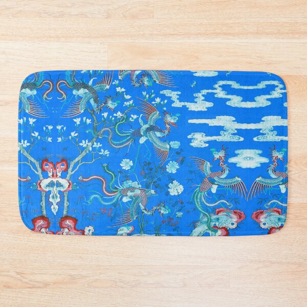 Item preview, Five Phoenixes in The Garden ,Chinese Imperial Bright Blue Floral Tapestry designed and sold by BulganLumini.