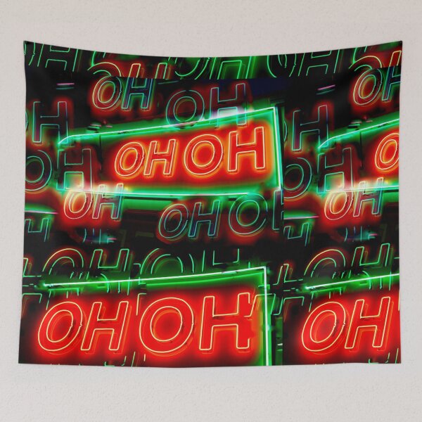 Item preview, Oh Oh Neon Letters in Black Night designed and sold by suekieper.