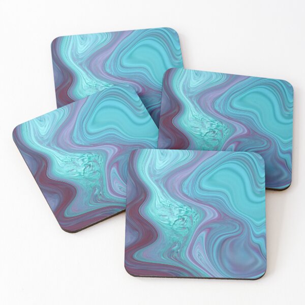 Item preview, Fluid Painting marble pattern turquoise and blue designed and sold by Patricia Piotrak.