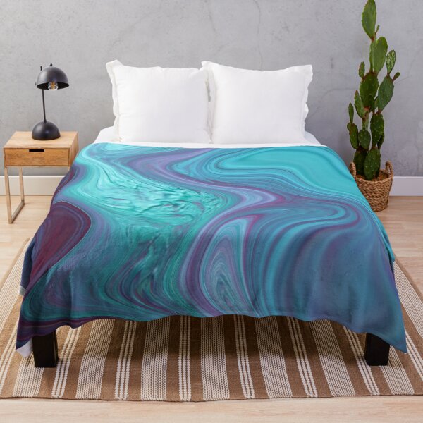 Item preview, Fluid Painting marble pattern turquoise and blue designed and sold by Patricia Piotrak.