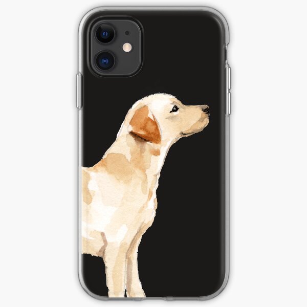 Yellow Lab Silhouette Watercolor iPhone Soft Case