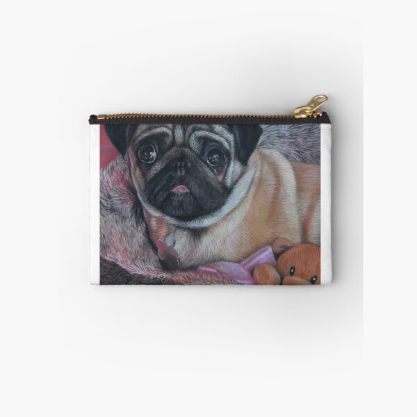 Item preview, Pug lady in bed with her teddy designed and sold by bizzielizzieart.