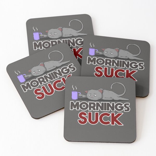 Item preview, Morning's Suck Coffee Cat designed and sold by frankidavids.