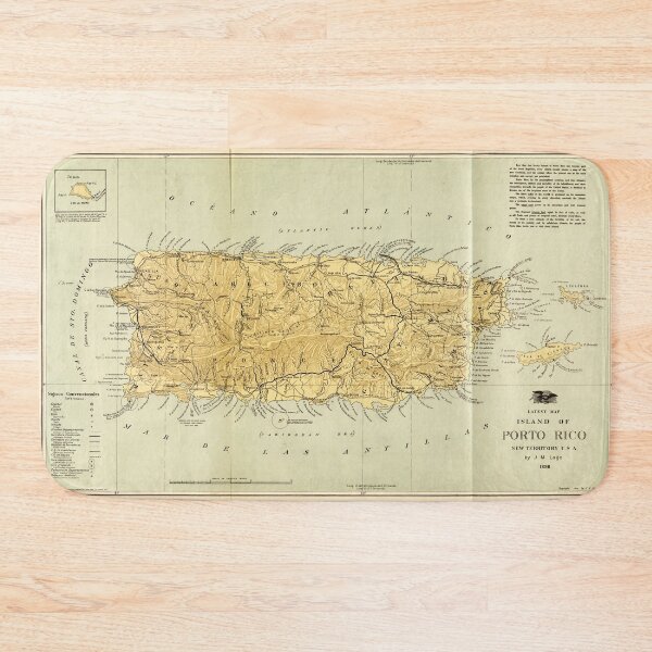 Item preview, Map of Puerto RIco (Porto RIco) circa 1898 designed and sold by allhistory.