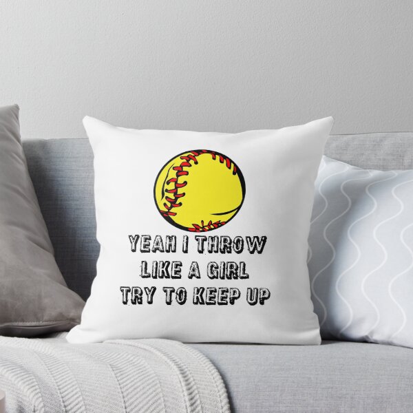 Item preview, Softball Sticker - Yeah I Throw Like A Girl Try To Keep Up designed and sold by StickersStore.