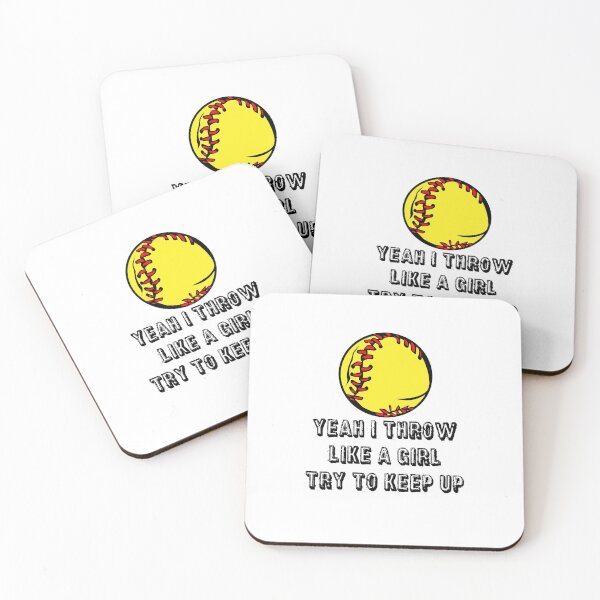 Item preview, Softball Sticker - Yeah I Throw Like A Girl Try To Keep Up designed and sold by StickersStore.