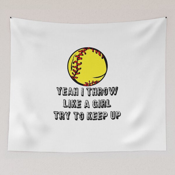 Item preview, Softball Sticker - Yeah I Throw Like A Girl Try To Keep Up designed and sold by StickersStore.