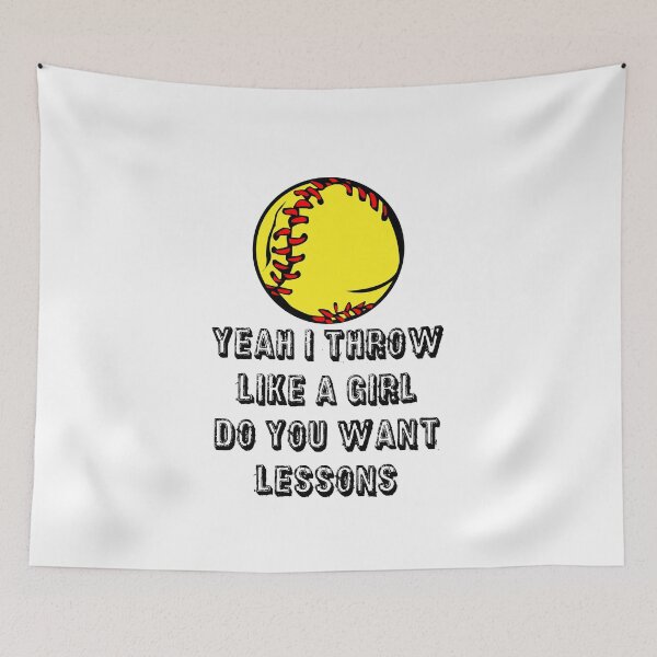 Item preview, Softball Sticker - Yeah I Throw Like A Girl Do You Want Lessons designed and sold by StickersStore.