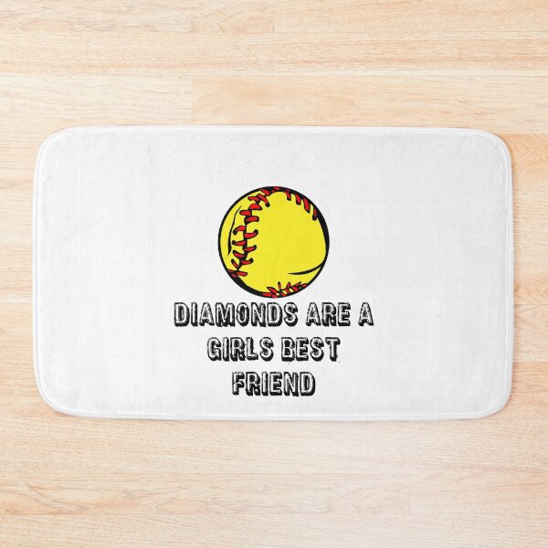 Item preview, Softball Sticker - Diamonds Are Girls Best Friend designed and sold by StickersStore.