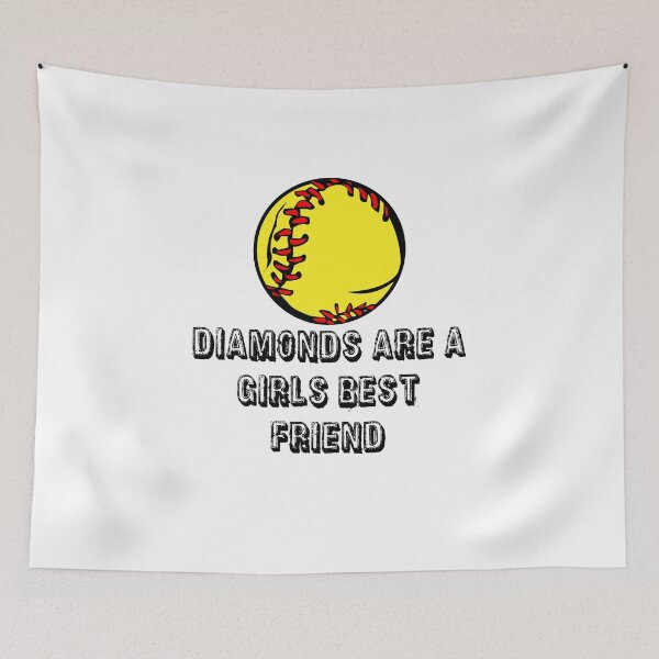 Item preview, Softball Sticker - Diamonds Are Girls Best Friend designed and sold by StickersStore.
