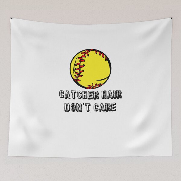 Item preview, Softball Sticker - Catcher Hair Don't Care designed and sold by StickersStore.