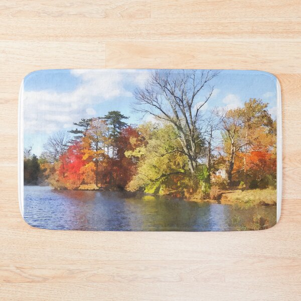 Item preview, House by Lake in Autumn designed and sold by Susan Savad.