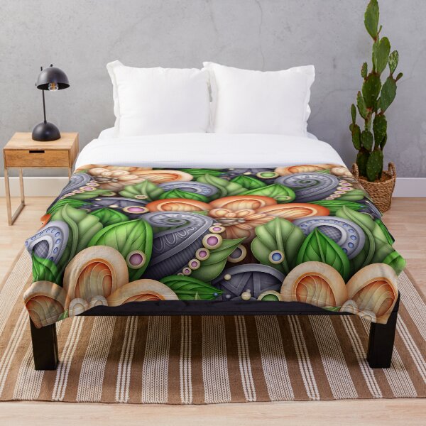 Item preview, Colored Nature Inspired Pattern with Floral Motifs designed and sold by lissantee.