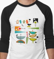 Mid-century Modern Abstract #55 Men's Baseball ¾ T-Shirt